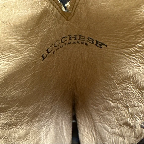 Lucchese Dark Brown Leather Western Grunge Cowboy Boots Mens Size 10 - Picture 10 of 11